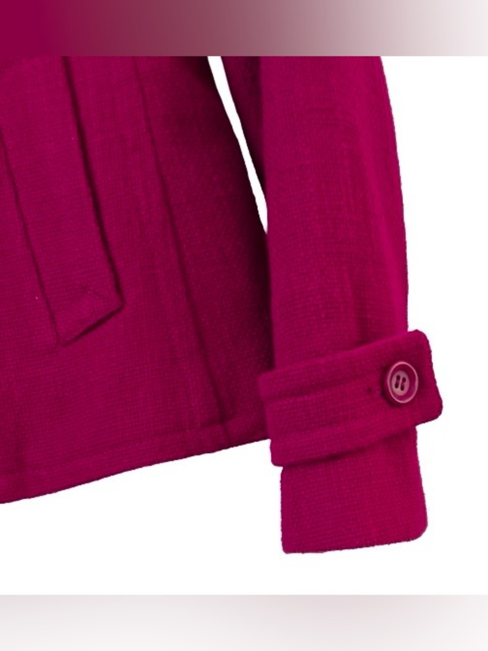 Talbots fuchsia cotton tweed lined 1 button blazer SZ 8P old money office - Picture 5 of 9